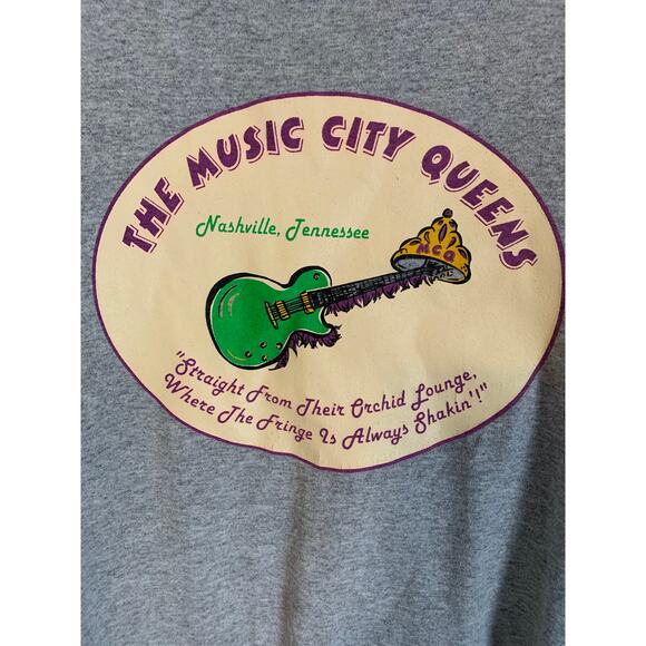 The Music City Queens Vintage Long Sleeve Adult XL Gray Shirt - Picture 2 of 5
